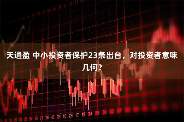 天通盈 中小投资者保护23条出台，对投资者意味几何？